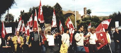 16/10/2000 L'Unicobas Scuola manifesta per una retribuzione europea