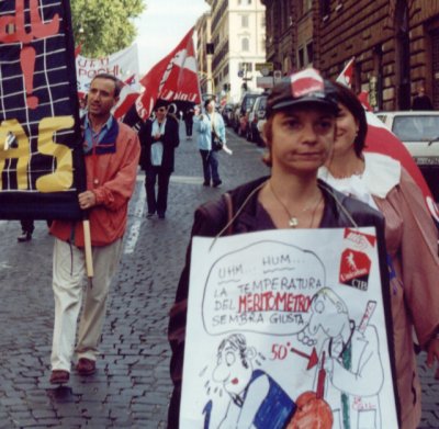 9/10/2000 L'Unicobas scuola manifesta per una retribuzione europea