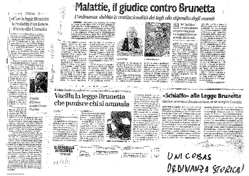 giornali su Brunetta